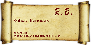Rehus Benedek névjegykártya
